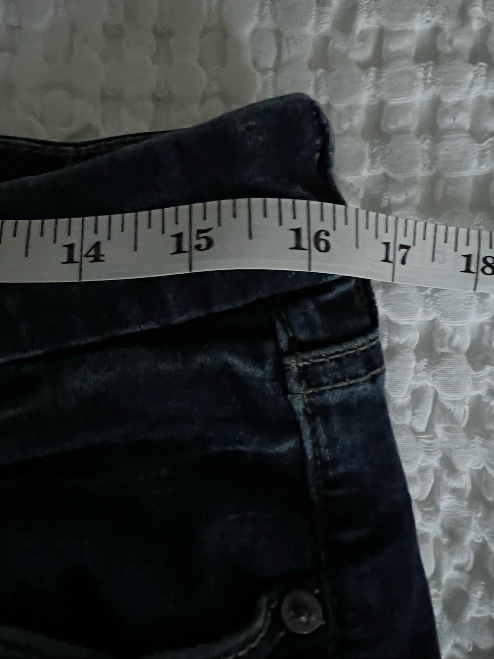 American Eagle | Next Level Stretch Curvy Super High-Rise Flare Dark Wash Sz 14 - Picture 7 of 13